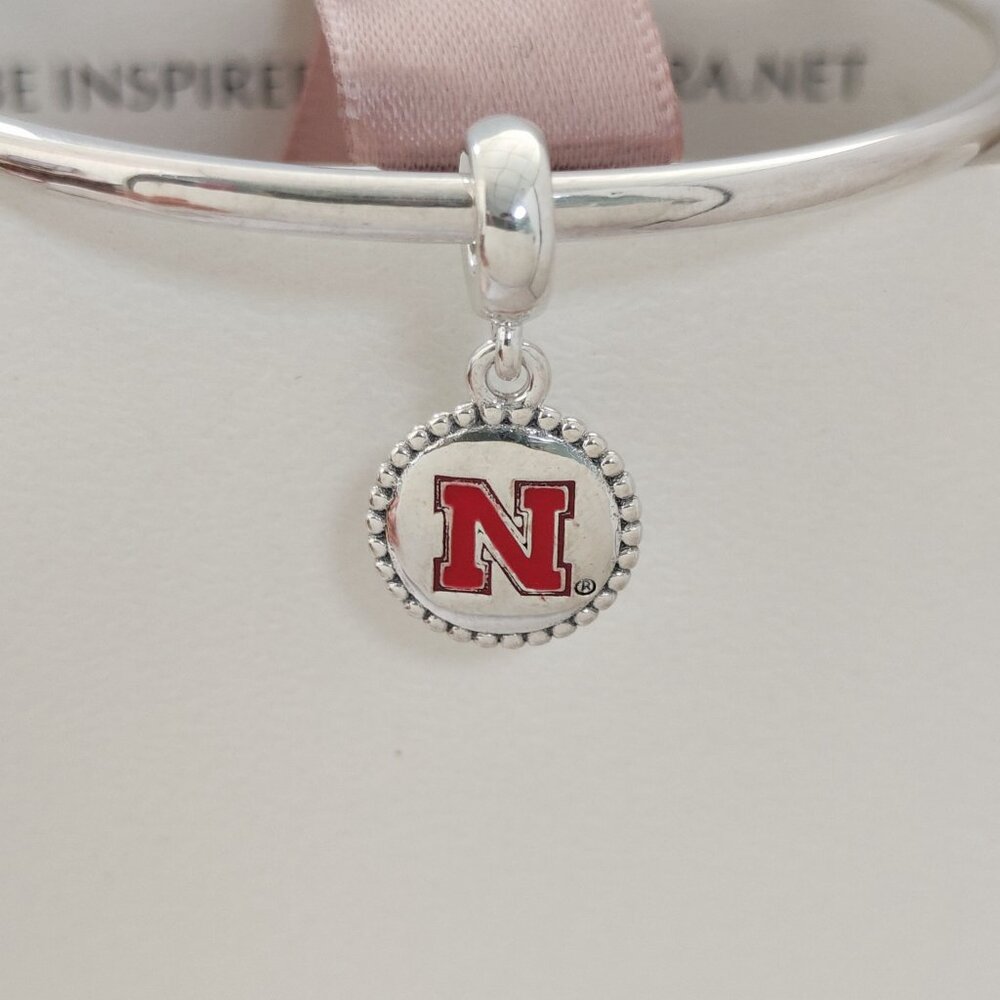 Pandora University of Nebraska Exclusive Dangle Charm S925 Silver with box - Picture 3 of 6